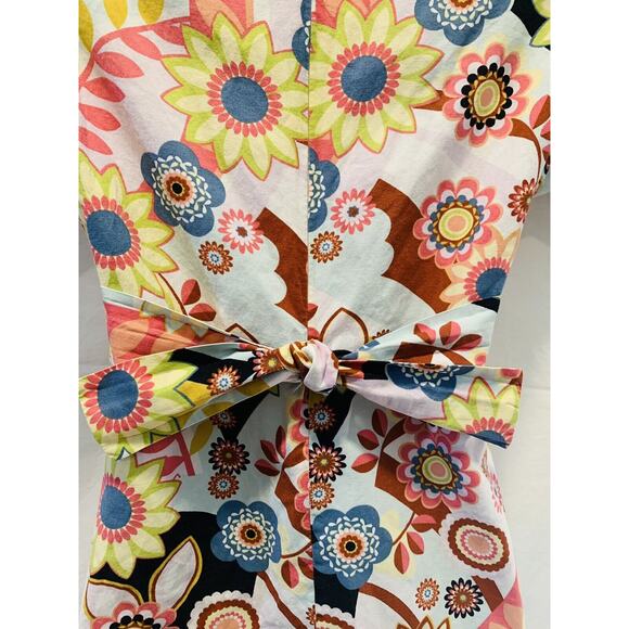 Womens Long Modest Dress Size Small Youth 14 Multi Colored Short Sleeve Handmade - Picture 6 of 9